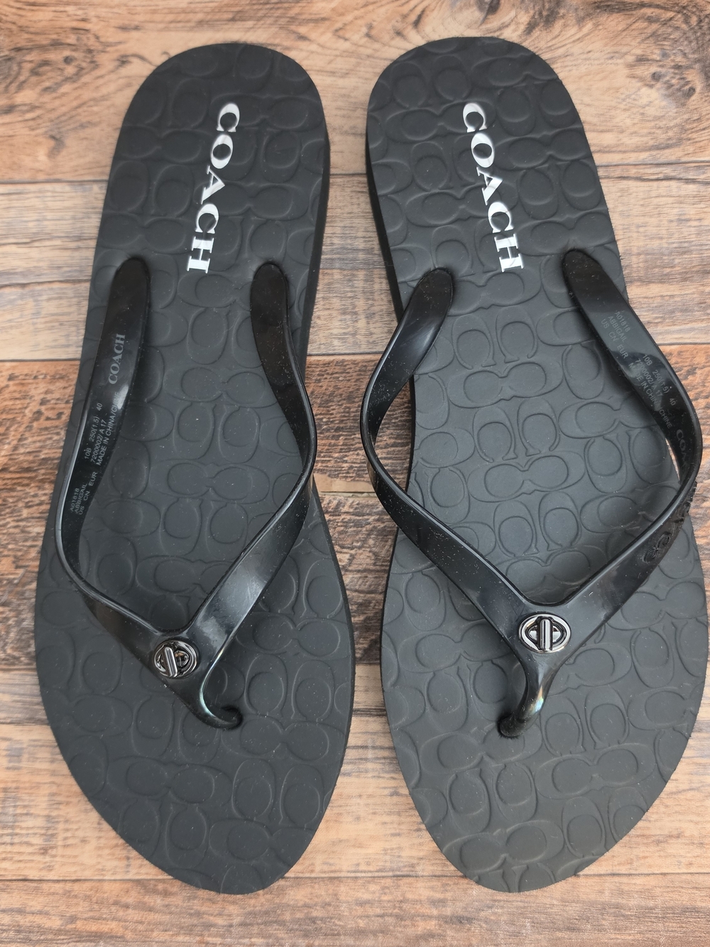 COACH Abbigail Black Flip Flops - EXC - 10